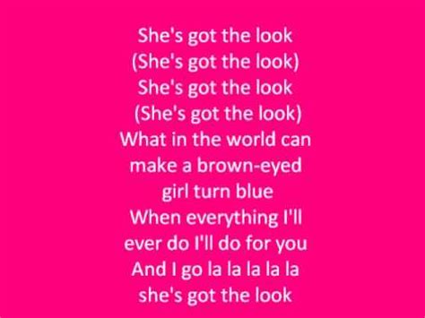 who sings she's got the look|she got the look lyrics.